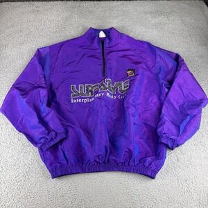 Vintage Surf Style Interplanetary Body Gear Iridescent‎ Purple Pullover One Size